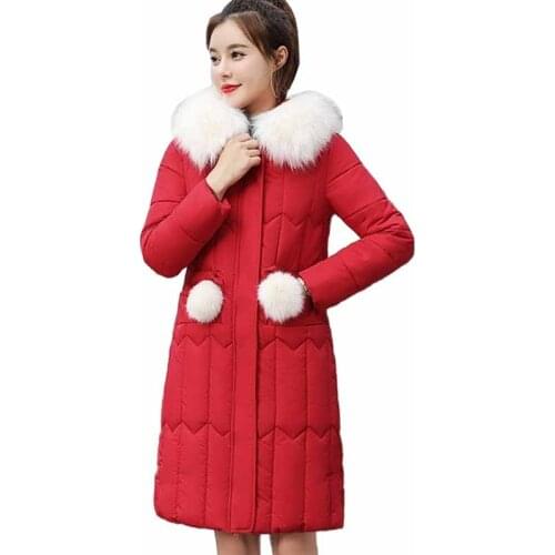 2019 New Fashion Winter Parkas Down cotton Jacket Women Thicken Hooded Coat Female Cotton-padded Jackets Plus size M-5XL G533