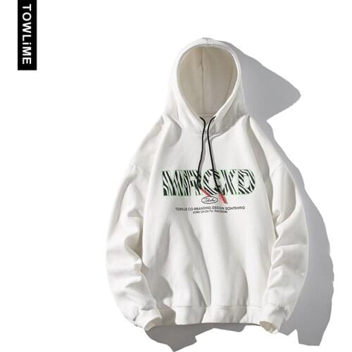 New 2021 Autumn Mens Brief Letter Printed Hoodies Casual Loose Woman Hooded Sweatshirts Korean Streetwear Male Pullovers Tops