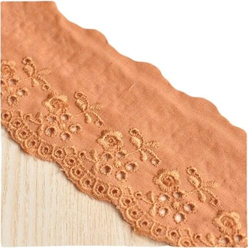 Solid Color Simple Comfortable Cotton Embroidery Lace By The Yard For Skirt Curtain Bed Sheet Cloth Accessories Material
