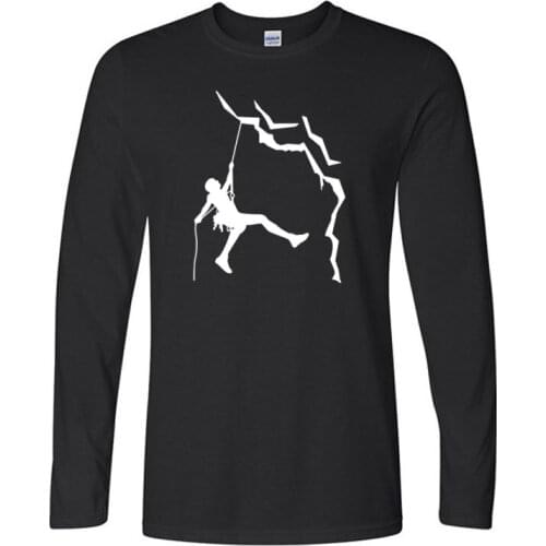 Autumn and winter Brand Clothing Climb T Shirt Casual Cotton Long Sleeve Funny Mountain T-shirt Mans Tshirt Men Clothing