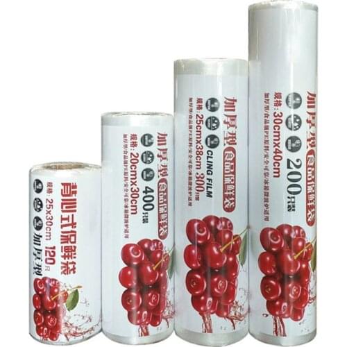 Plastic Produce Bag on a Roll Clear Food Storage Bags for Bread Fruits Vegetable Safe Contact Sealed 1 Roll Multipurpose