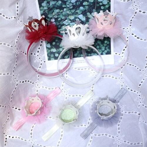 10pcs/lot Children Pearl Lace Crown Headband Glitter Lovely Kids Birthday Gift Hair Band Photo Prop Hair Accessories