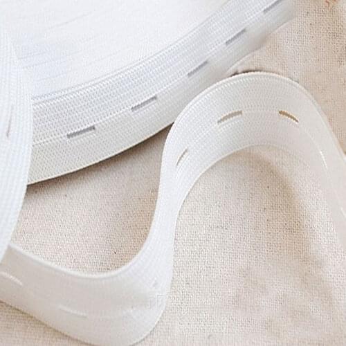 2.5cm black white polyester crochet adjustable button hole elastic bands sewing garment accessories ribbon 40 meters