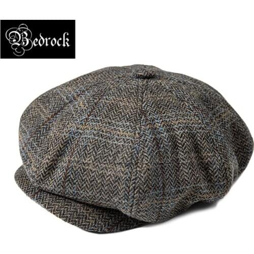 RT Classic beret mens and womens retro literary octagonal hat mens thin British newsboy hat painter hat fashion plaid hat