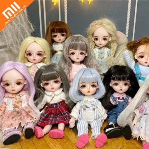 Xiaomi 16cm BJD Doll 12 Movable Joints Dolls Makeup Casual Wear Clothes with Shoes Doll Accessories Toy for Girls Gift DIY Toy