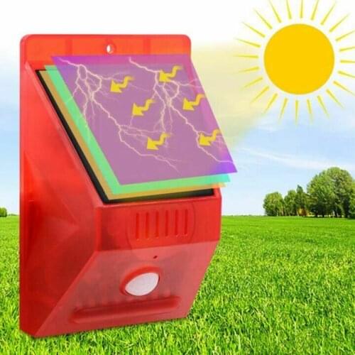 Solar Strobe Alarm Motion Detector with Remote Control Siren Multipurpose for Home Farm Villa Security Devic Solar Alarm Lamp