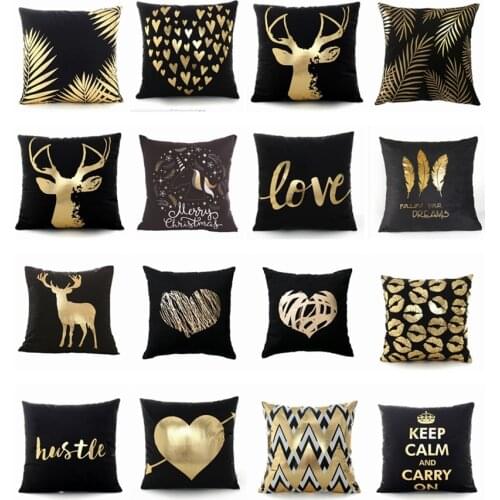 Super Soft Velvet Scandinavian Black Goil Fold Pillowcase Home Decorative Sofa Throw Pillow Almofadas Decorativas Para Sofa