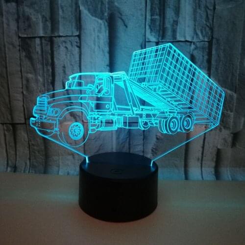 3D Container Truck Led Lamp 7 Color Changing RGB 3D USB Table Lamp Car Night Light 7 Color Changing Christmas Decorative