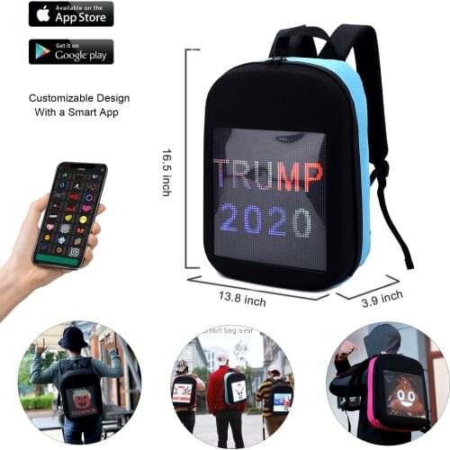 Wetalk smart led backpack S2 with Christmas decor design on the customizable screen waterproof wireless backpack Halloween Gift