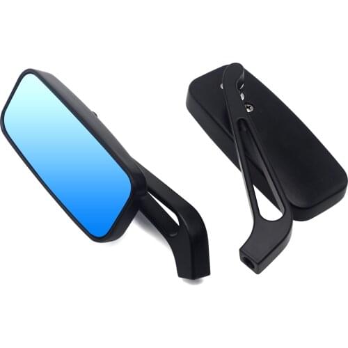 Universal 10mm Motorcycle Rear View Mirror Square Blue Glasse Side Mirrors for Honda Yamaha Kawasaki Harley Street Sports Bike