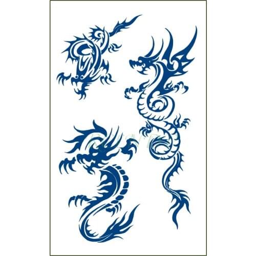 Waterproof Temporary Juice Tattoo Sticker Chinese Dragon Lasting Big Stickers Flash Tatoo Fake Tatto Body Art for Men Women Girl