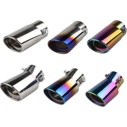 Stainless Steel Car Exhaust Pipe Tail Muffler Roasted Blue Metal Rear Throat Exhaust Pipe Silencer Cover Car-Styling Accessories