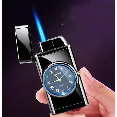 High-end Fashion Design Blue Flame Spray Lighter Handsome Men Present Lighting High Value and The Practical Lighters