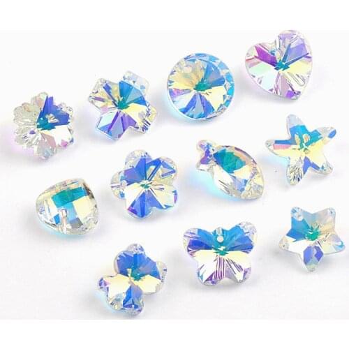 High quality 14mm charms crystal beads AB glass beads pendant gems for Jewelry making Necklaces Bracelet Earrings DIY 28pcs/pack