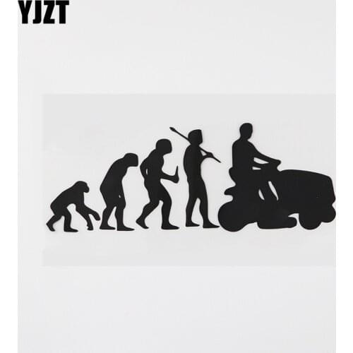 YJZT 17.6CMX6.5CM Fashion Lawn Mower Evolution Decal Vinyl Car Sticker Black/Silver 8A-0597