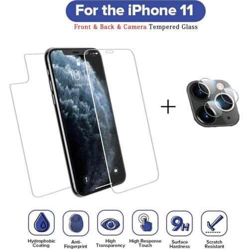 Camera & Back & Front Tempered Glass For iphone 11 Pro Max Screen Protector For iphone 11 Protective Glass For iphone 11 Pro