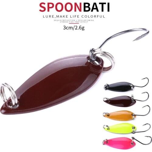 2.6g 30mm Trout Spoon Lure 1pcs Metal Bait Fishing Lure Copper Material Freshwater Fishing Tackle Isca Artificial Lake Fishing