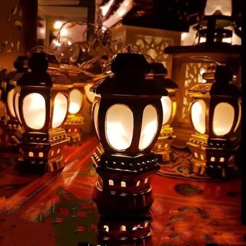 10 PCS Gold LED Ramadan Lanterns Muslim Ramadan Decoration 2M Decorative For Eid Mubarak Warm White room decoration
