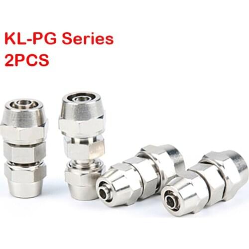 2Pcs KL-PG Series Copper Nickel Plating Fittings Threaded Elbow Fitting Pneumatic Quick Connector