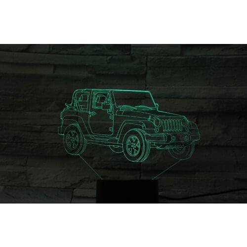 3D Lamp Cross Country Vehicle Suvs Visual Light Effect Pretty Decoration for Indoor Atmosphere Modern Led Night Light Lamp