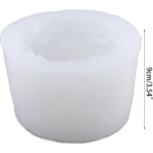 P9YE 3D Rose Lovely Candle Mold Wedding Silicone Candle Mould Decorating Silicone Molds for Soap Candle Scented Wax Gypsum Resin