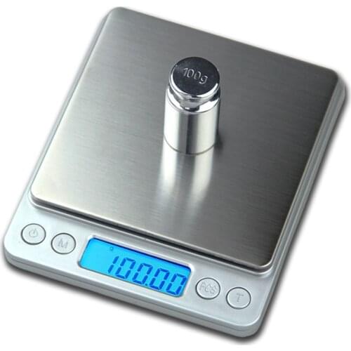 500g x 0.01g Portable Mini Electronic Food Scales Pocket Case Kitchen Jewelry Weight Balanca Digital Scale With 2 Tray