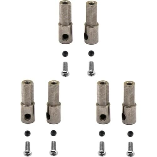 6Pcs Metal Rear Axle Drive Shaft Adapter for WPL C14 C24 C34 B14 B24 B36 MN D90 MN99S RC Car Upgrade Parts