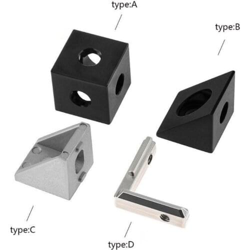 3D 3D Printer 2020 Aluminum Block Cube Prism Connector Wheel Regulator Cube Corner V-slot Three Way Corner Connector 90 degree