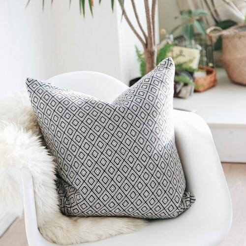 DUNXDECO Cushion Cover Decorative Pillow Case Cojines Modern Simple Classical Diamond Geometric Coussin Sofa Chair Seat Cushion