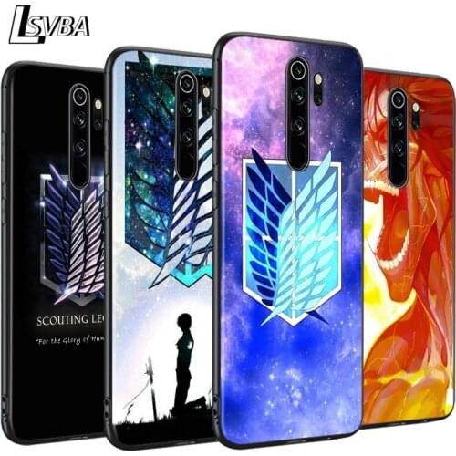 Bright Black Cover Anime attack on Titan For Xiaomi Redmi Note 9 9S 8T 8 7 6 5A 5 4X 4 Pro Max Phone Case