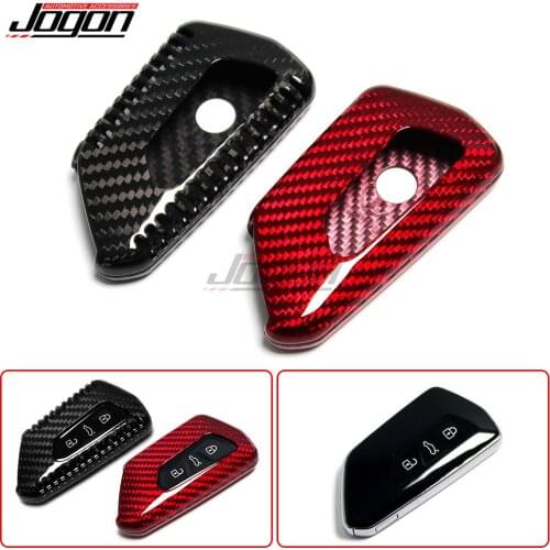 Real Carbon Remote Control Cases Keychain Holder Key Case For Volkswagen VW Golf 8 Mk8 GTI GTD R 2020 2021 Car Accessories