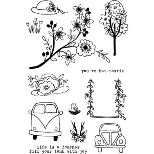 Flower car Transparent Clear Silicone Stamp/Seal for DIY scrapbooking/photo album Decorative clear stamp A687