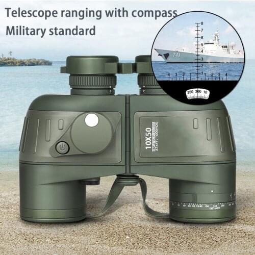 Rangefinder With Compass Professional Binoculars Long Range Zoom 12X50 HD Telescope Waterproof BAK4 Smartphone Outdoor Camping