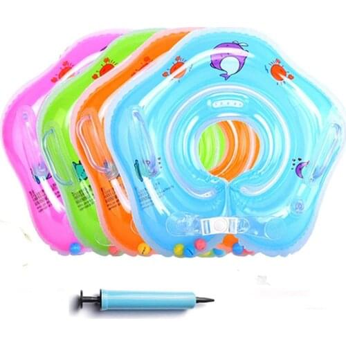 Swimming Baby Accessories Neck Ring Tube Safety Infant Float Circle For Bathing Inflatable Water Aged 0 To 12month Baby Infants