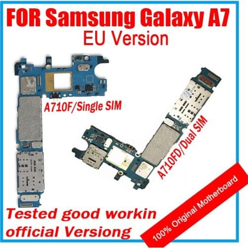 For Samsung Galaxy A7 A710F A710FD Motherboard Ed Android Installed 4G Card Motherboard Single SIM A710F Dual SIM A710FD