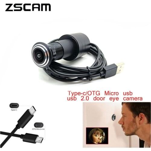 Door Eye Surveillance 720P/1080P Type-C/OTG Micro USB Drive-Free Peephole Camera Mini Fish Eye Lens Security Viewer Hole USB Cam