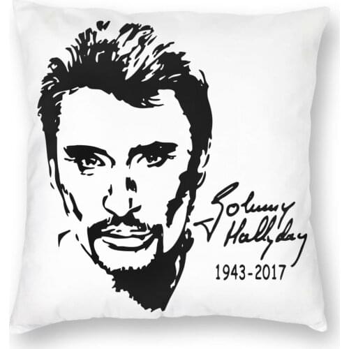 Johnny Hallyday 1943-2017 Square Pillow Case Decorative Pillow Vintage Cushion Covers