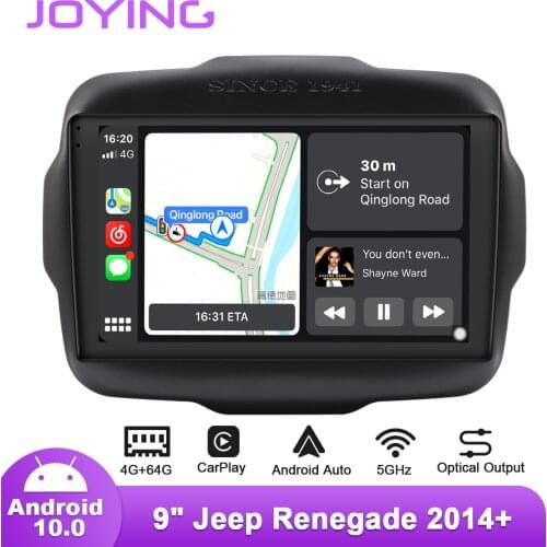 Joying 9" Android10 Car Radio for Jeep Renegade 2014+ DSP Subwoofer 5GWiFi IPS Screen Optcial Output Carplay GPS SPDIF DAB DVR