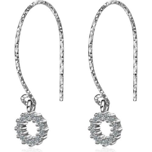 KOFSAC New Fashion Gold 925 Silver Earrings For Women Jewelry Exquisite Zircon Round Drop Earring Female Anniversary Accessories