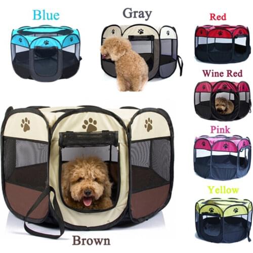 Pet Dog Playpen Tent Crate Room Foldable Puppy Exercise Cat Cage Waterproof Outdoor Two Door Mesh Shade Cover Nest Kennel