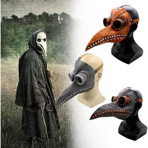 Funny Medieval Steampunk Plague Doctor Bird Mask Latex Punk Cosplay Masks Beak Adult Halloween Event Cosplay Props