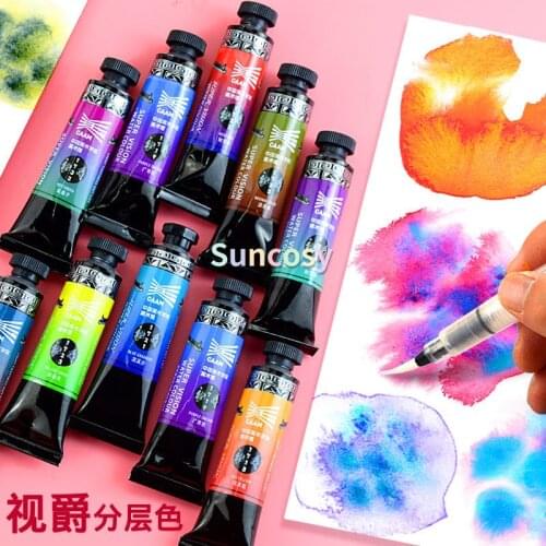 Super Vision Layered Watercolor Pigment, Water Color Paint, Half Pan/15 ml tubular for Drawing, Aquarel Watercolors Art Supplies
