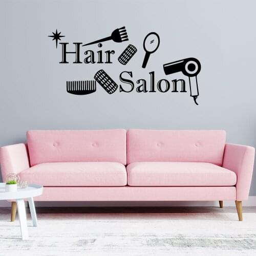 Cartoon Beauty salon Wall Sticker Removable Wall Stickers Diy Wallpaper For Home Decor Living Room Bedroom Vinyl Decals