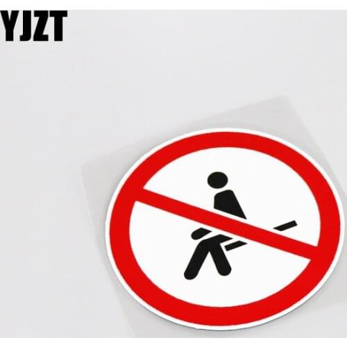 YJZT 11.8CM*11.8CM Funny Warning Prohibit Sitting And Lying Car Window Sticker Decal PVC Accessories 13-0112