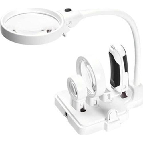 3 Lens Desktop Multi-Functional 2.5X 5X 16X Led Magnifier Table Lamp Read the appraisal circuit board repair desk lamp