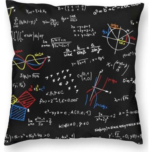 Geek Physics Equations Cushion Cover 45x45cm Home Decor Printing Math Science Teacher Geometric Gift Throw Pillow Case for Car