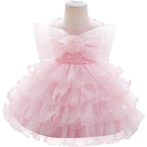 Popodion New 2021 Birthday Gift For One Year Old Baby, Bow Gauze Princess Dress CHD20445