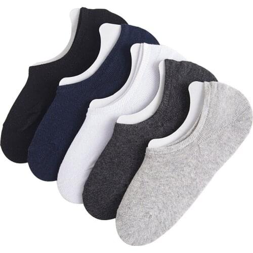 New solid color cotton mens boat socks lightweight comfortable Breathable socks silicone anti-skid boat socks Men socks