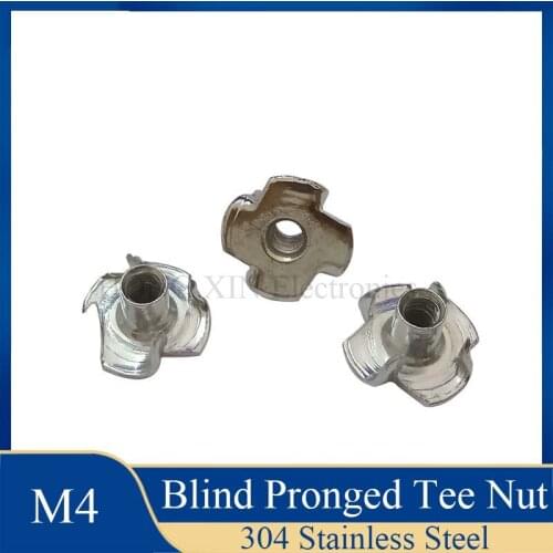 1pcs Zinc Plated M4 Four Claws Nut Speaker Nut T-nut Blind Pronged Tee Nut Furniture Hardware Parts
