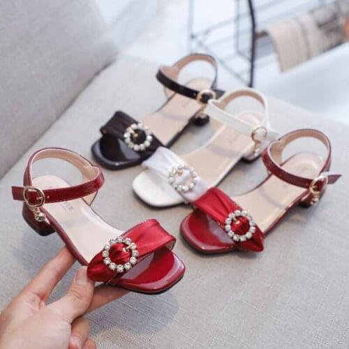 Childrens sandals women 2020 summer new rhinestone girls sandals older kids fashion student sandals